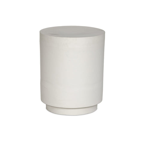 Javi Outdoor End Table - Matte White Cast Aluminum