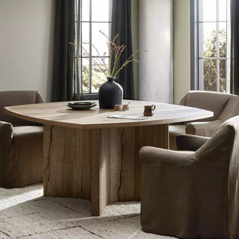 Brinton Square Dining Table - Rustic Oak Veneer