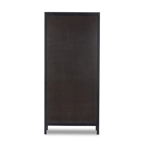 Caprice Tall Cabinet - Black Wash Mango w/ Black Cane