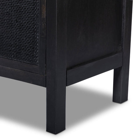 Caprice Tall Cabinet - Black Wash Mango w/ Black Cane