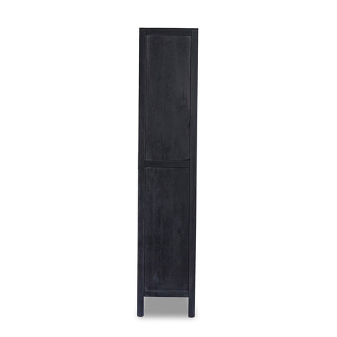 Caprice Tall Cabinet - Black Wash Mango w/ Black Cane