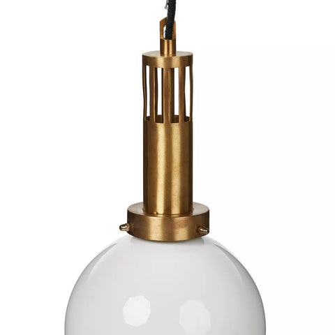 Aldis Globe Pendant - Brushed Brass w/ Milk Glass