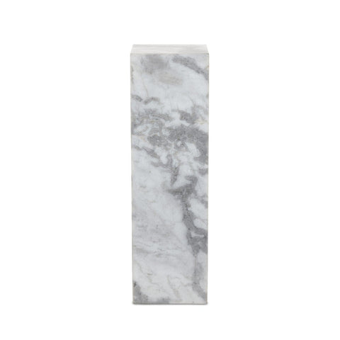 Modern Marble Pedestal - White & Grey Speckled Marble