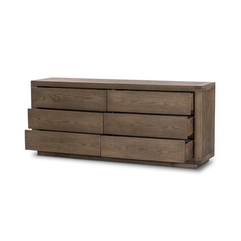Warby 6 Drawer Dresser - Worn Oak Veneer