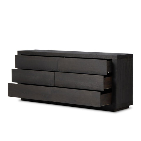 Warby 6 Drawer Dresser - Worn Black Veneer