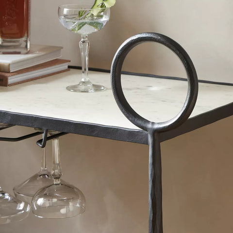 Oakmont Bar Cart - Hammered Gunmetal