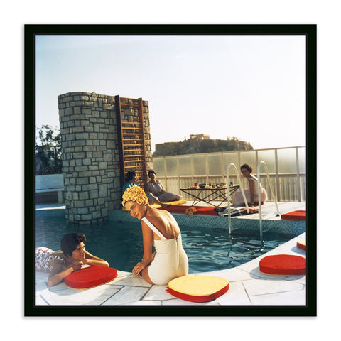 Penthouse Pool by Slim Aarons - Black Maple