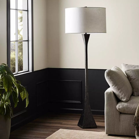Tapered Forged Floor Lamp - Black