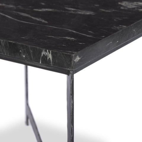 Hammered Iron End Table - Charcoal Marble