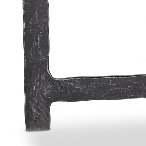 Hammered Iron End Table - Charcoal Marble