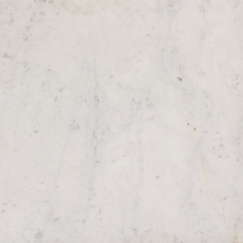 Hammered Iron End Table - White Marble with Antique Brass