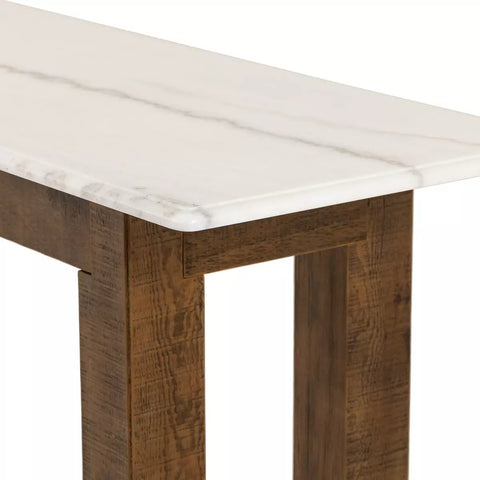 Jessa Console Table - Honed White Marble