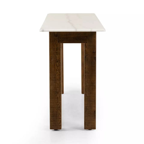 Jessa Console Table - Honed White Marble