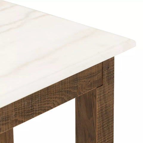 Jessa End Table - Honed White Marble