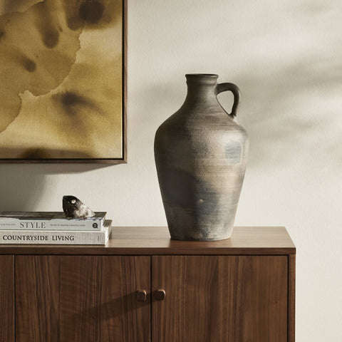 Kamari Vessel - Aged Black Terracotta