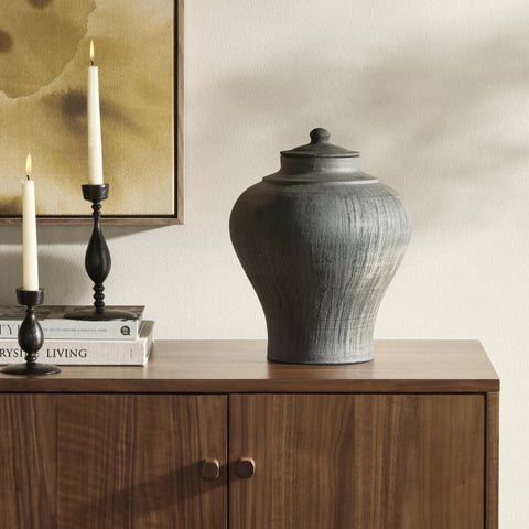 Clea Vessel - Aged Black Terracotta
