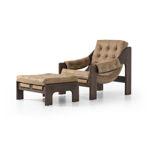 Halston Chair w/ Ottoman - Palermo Drift