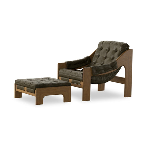 Halston Chair w/ Ottoman - Dulane Moss