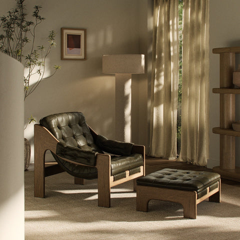 Halston Chair w/ Ottoman - Dulane Moss