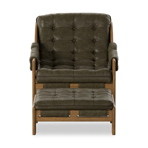 Halston Chair w/ Ottoman - Dulane Moss