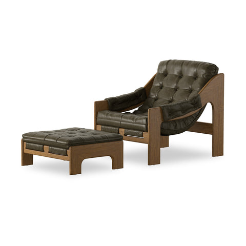 Halston Chair w/ Ottoman - Dulane Moss