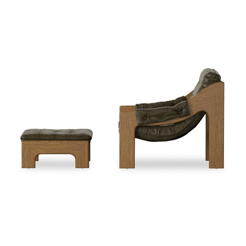Halston Chair w/ Ottoman - Dulane Moss