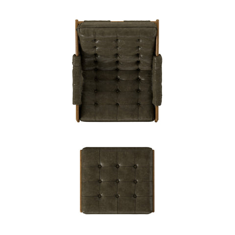 Halston Chair w/ Ottoman - Dulane Moss