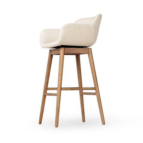 Hannah Swivel Bar Stool - Kerbey Ivory