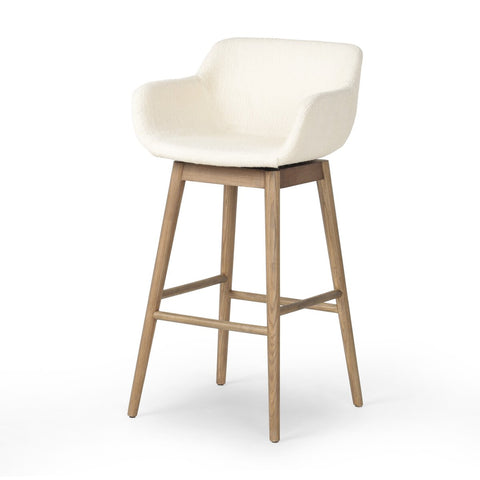 Hannah Swivel Bar Stool - Kerbey Ivory
