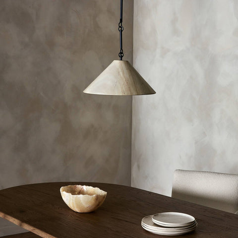 Concetta Pendant - Ecru Marble Solid