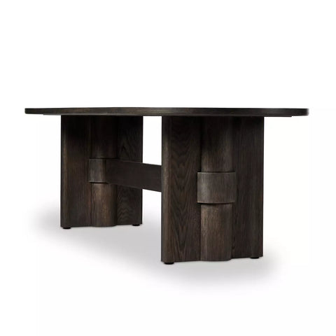 Sylvie Oval Dining Table - Brushed Dark Brown