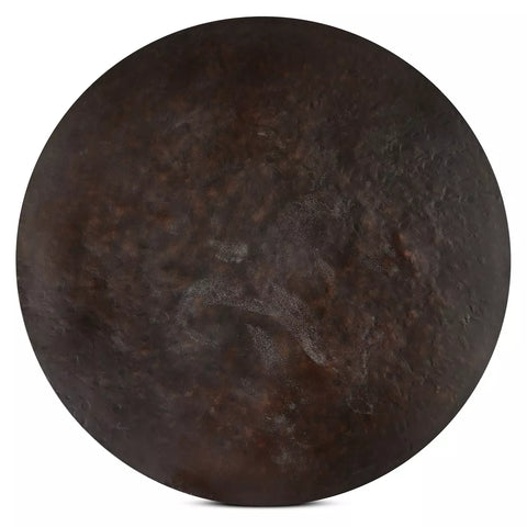 Round Side Table In Solid Iron - Bronze Hammered Textured