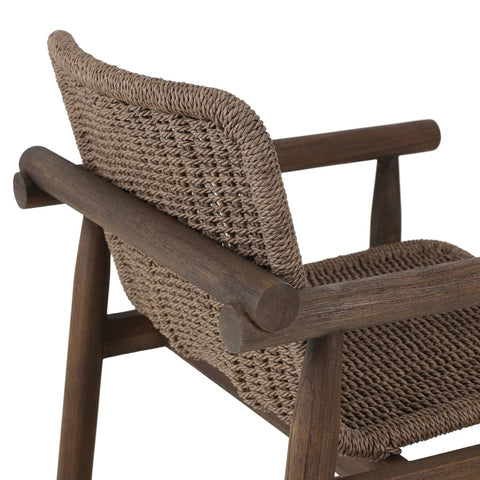 Dume Outdoor Dining Armchair - Dark Textured Woven