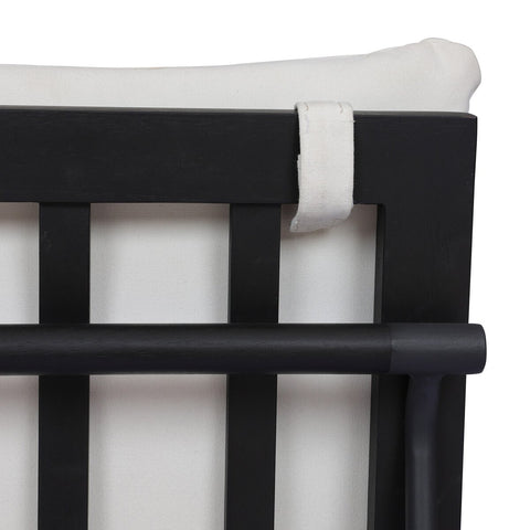 Crete Outdoor Dining Arm Chair Black Teak - Arashi Salt