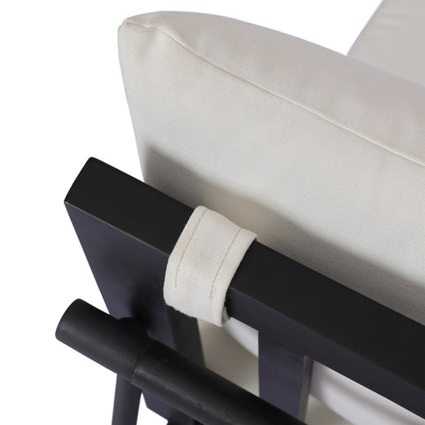 Crete Outdoor Dining Arm Chair Black Teak - Arashi Salt