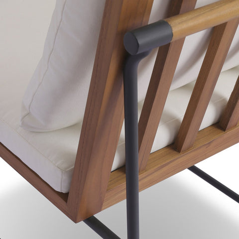 Crete Outdoor Dining Arm Chair Natural Teak - Arashi Salt