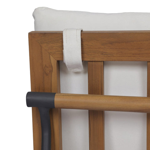 Crete Outdoor Dining Arm Chair Natural Teak - Arashi Salt