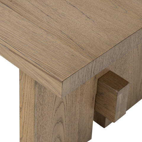 Isaac End Table - Rubbed Light Oak Veneer