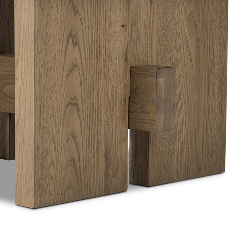Isaac End Table - Rubbed Light Oak Veneer