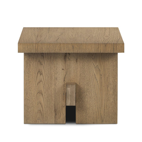 Isaac End Table - Rubbed Light Oak Veneer