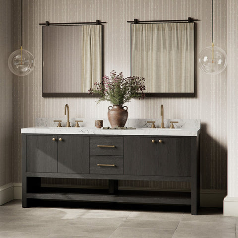 Anthem Double Vanity - Black Washed Oak Veneer