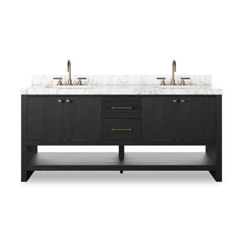 Anthem Double Vanity - Black Washed Oak Veneer