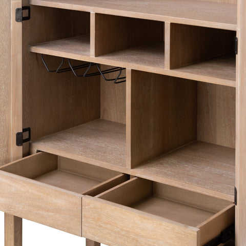 Dulane Bar Cabinet - Light Natural Parawood Veneer