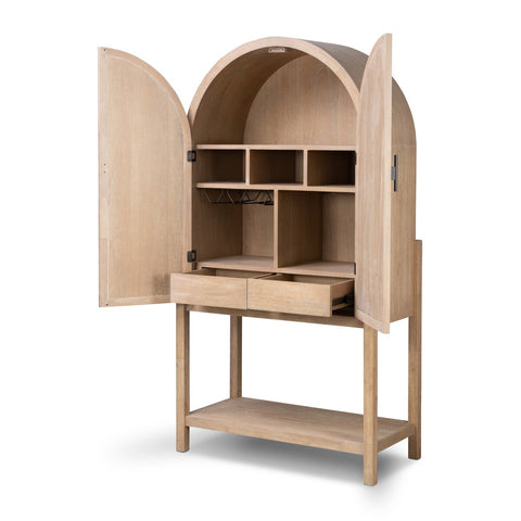 Dulane Bar Cabinet - Light Natural Parawood Veneer