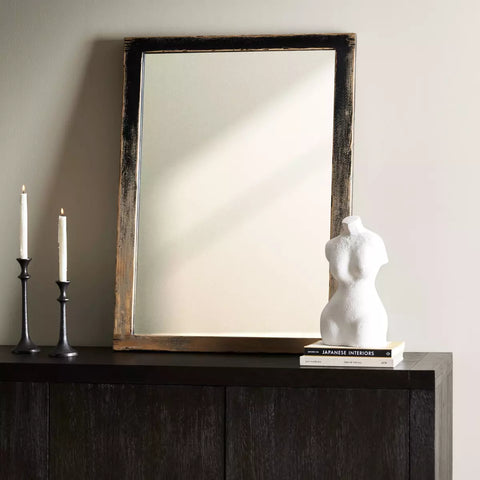 Hitchens Wall Mirror - Worn Black