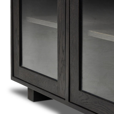 Toni Media Console - Worn Black Oak