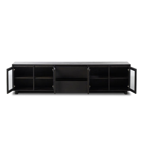Toni Media Console - Worn Black Oak