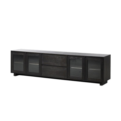 Toni Media Console - Worn Black Oak
