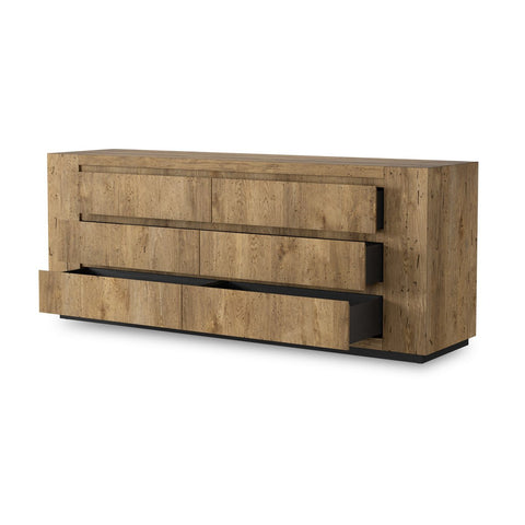 Abaso 6 Drawer Dresser - Rustic Wormwood Oak