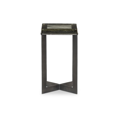 Lennie Cast Glass End Table - Clear Cast Glass